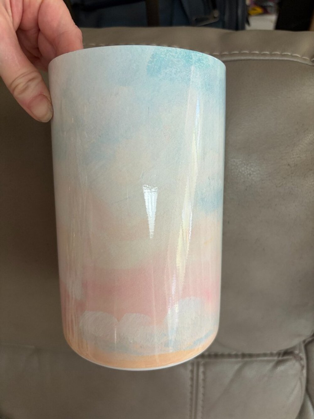 Society6 Watercolor Coastal Sunset Wine Chiller Iridescent Bottle Cooler